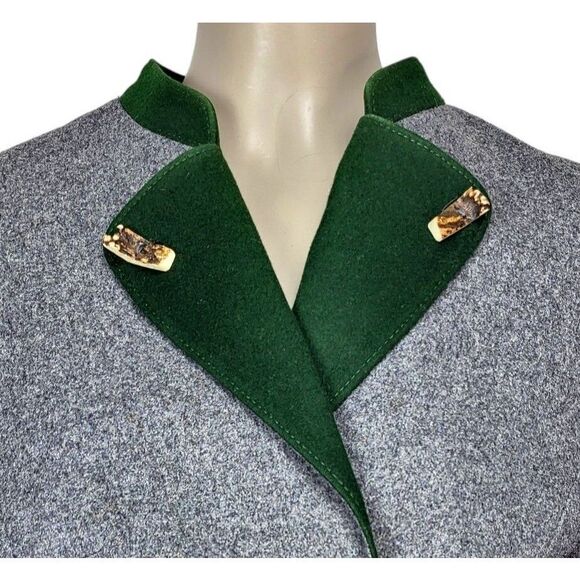 Vintage 60s Trachtenecht Tofana Thalhammer 100% Wool Blazer Antler Buttons NEW - Picture 3 of 14
